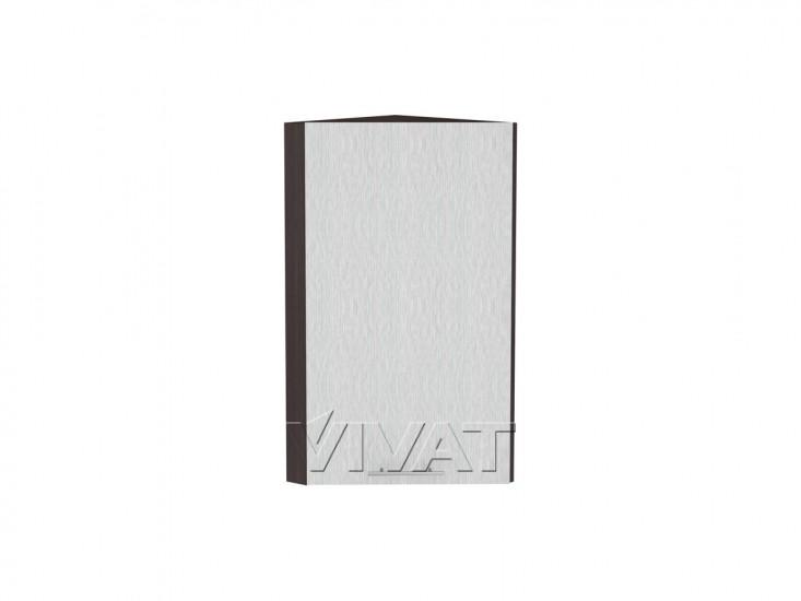 Шкаф верхний торцевой Валерия-М 300 Серый металлик дождь светлый / Венге