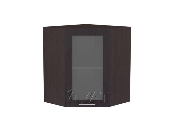 Шкаф верхний угловой со стеклом Валерия-М 590 Венге / Венге