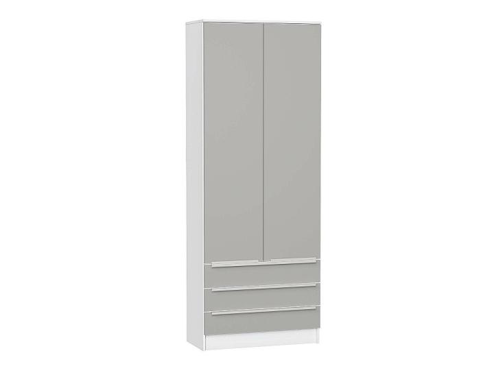 Шкаф двухстворчатый Стиль ШК-803 с ящиками Silky Light Grey / Белый