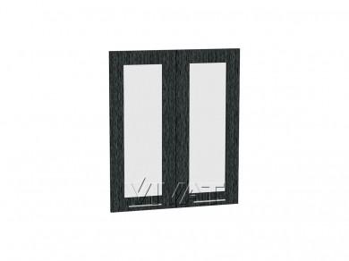 Комплект фасадов Валерия-М со стеклом для каркаса Ф-45 В600 Чёрный металлик дождь