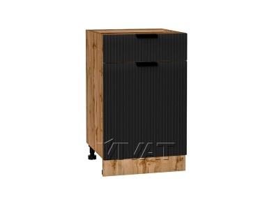 Шкаф нижний с 1 ящиком Евро Лайн 500 Антрацит / Дуб Вотан