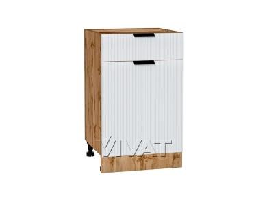 Шкаф нижний с 1 ящиком Евро Лайн 500 Белый / Дуб Вотан