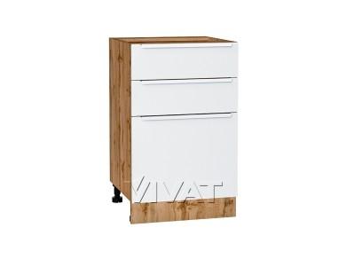 Шкаф нижний с 3-мя ящиками Фьюжн 500/Д Silky White