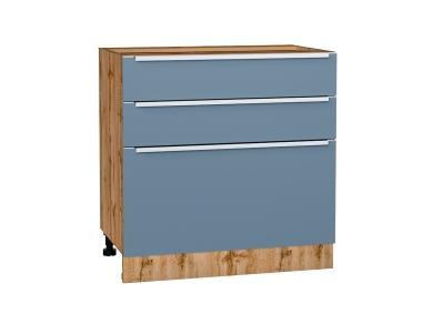 Шкаф нижний с 3-мя ящиками Фьюжн 800/Д Silky Blue