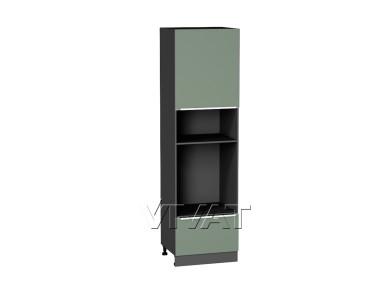 Шкаф пенал под встраиваемую бытовую технику Фьюжн 600 (для верхних шкафов 720) Silky Mint / Graphite
