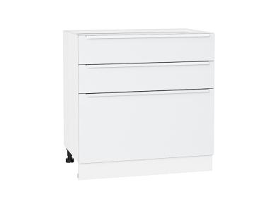 Шкаф нижний с 3-мя ящиками Фьюжн 800/Б Silky White