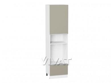 Шкаф пенал под встраиваемую бытовую технику Фьюжн 600Н (для верхних шкафов 920) Silky Grey / Белый