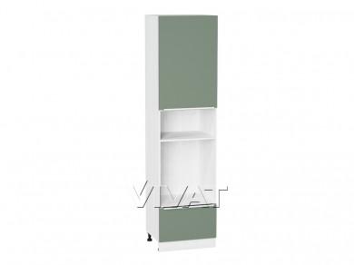 Шкаф пенал под встраиваемую бытовую технику Фьюжн 600Н (для верхних шкафов 920) Silky Mint / Белый