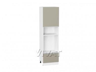Шкаф пенал под встраиваемую бытовую технику Фьюжн 600 (для верхних шкафов 720) Silky Grey / Белый