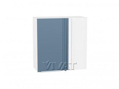 Шкаф верхний прямой угловой Фьюжн 700 Silky Blue / Белый