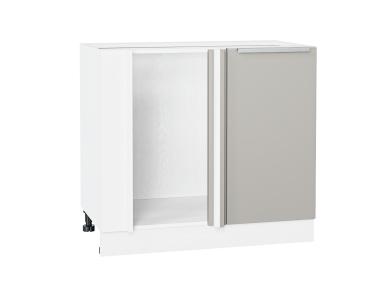 Шкаф нижний угловой Фьюжн 990М Silky Light Grey / Белый