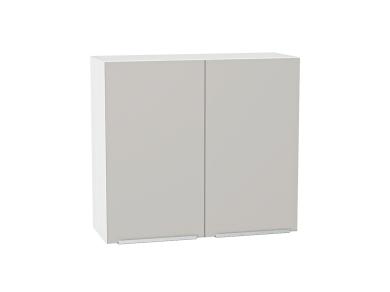 Шкаф верхний Фьюжн 800 Silky Light Grey / Белый
