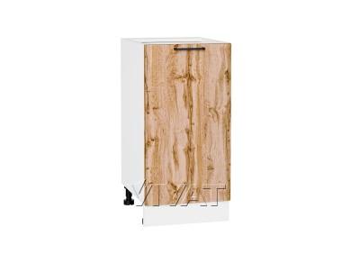 Шкаф нижний Флэт 400 Wotan Oak 2S / Белый