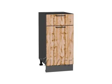 Шкаф нижний с 1 ящиком Флэт 400 Wotan Oak 2S / Graphite