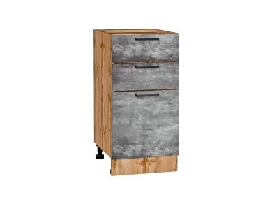 Шкаф нижний с 3-мя ящиками Флэт 400 Temple Stone 2S / Дуб Вотан