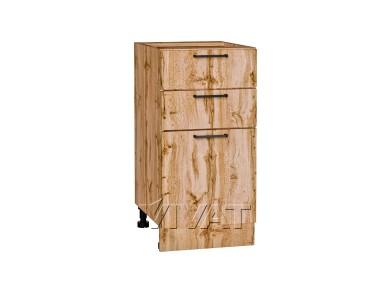Шкаф нижний с 3-мя ящиками Флэт 400/Д Wotan Oak 2S