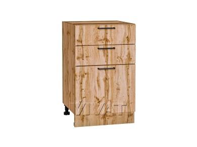 Шкаф нижний с 3-мя ящиками Флэт 500 Wotan Oak 2S / Дуб Вотан