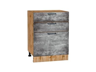 Шкаф нижний с 3-мя ящиками Флэт 600/Д Temple Stone 2S
