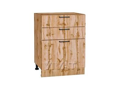 Шкаф нижний с 3-мя ящиками Флэт 600 Wotan Oak 2S / Дуб Вотан