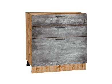 Шкаф нижний с 3-мя ящиками Флэт 800 Temple Stone 2S / Дуб Вотан