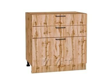 Шкаф нижний с 3-мя ящиками Флэт 800/Д Wotan Oak 2S