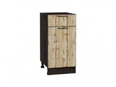 Шкаф нижний с 1 ящиком Флэт 400 Wotan Oak 2S / Венге