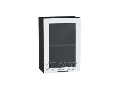 Шкаф верхний со стеклом Флэт 500 White In 2S / Graphite