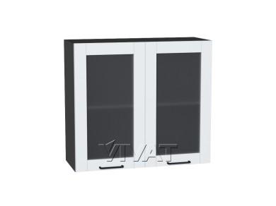 Шкаф верхний со стеклом Флэт 800 White In 2S / Graphite
