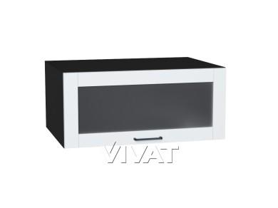 Шкаф верхний горизонтальный с увеличенной глубиной со стеклом Флэт 810 White In 2S / Graphite
