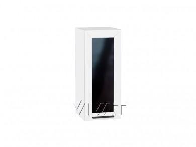 Шкаф верхний со стеклом Глетчер 300 Айленд Силк / Белый