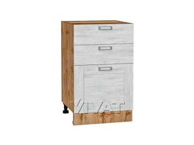 Шкаф нижний с 3-мя ящиками Лофт 500 Nordic Oak / Дуб Вотан