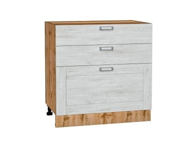 Шкаф нижний с 3-мя ящиками Лофт 800/Д Nordic Oak