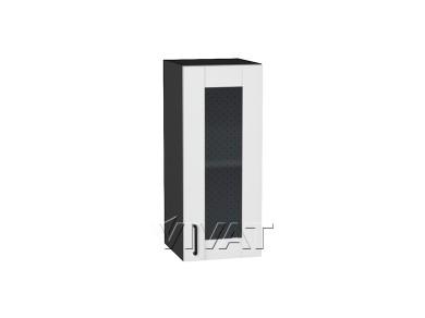 Шкаф верхний со стеклом Лофт 300 Super White / Graphite