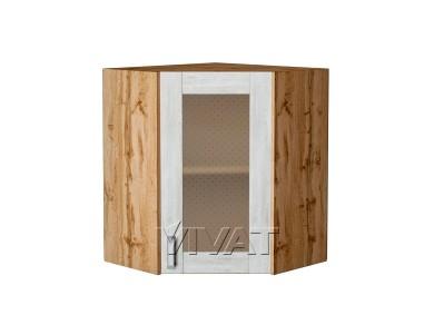 Шкаф верхний угловой со стеклом Лофт 590 Nordic Oak / Дуб Вотан