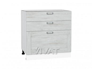 Шкаф нижний с 3-мя ящиками Лофт 800 Nordic Oak / Белый