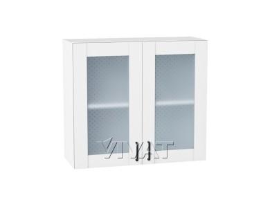 Шкаф верхний со стеклом Лофт 800/Б Super White