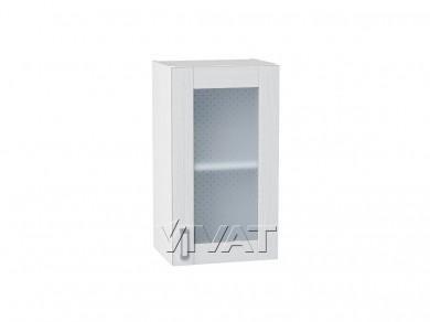 Шкаф верхний со стеклом Лофт 400 Snow Veralinga / Белый