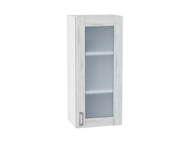 Шкаф верхний со стеклом Лофт 400Н Nordic Oak / Белый