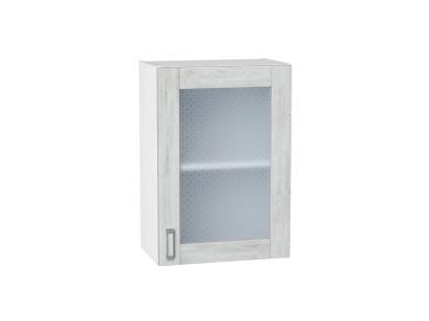 Шкаф верхний со стеклом Лофт 500 Nordic Oak / Белый
