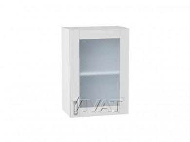 Шкаф верхний со стеклом Лофт 500 Snow Veralinga / Белый