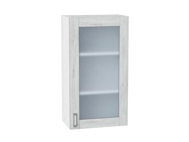 Шкаф верхний со стеклом Лофт 500Н Nordic Oak / Белый