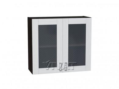 Шкаф верхний со стеклом Лофт 800 Snow Veralinga / Венге