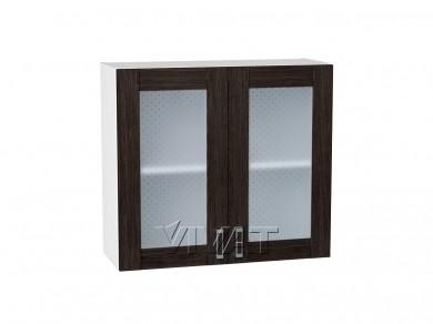 Шкаф верхний со стеклом Лофт 800 Wenge Veralinga / Белый