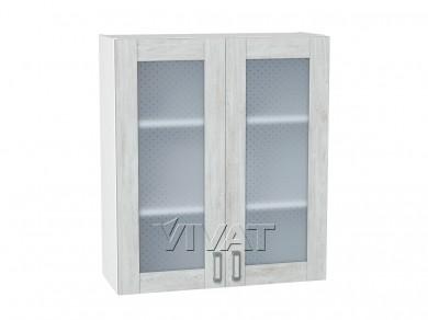 Шкаф верхний со стеклом Лофт 800Н Nordic Oak / Белый