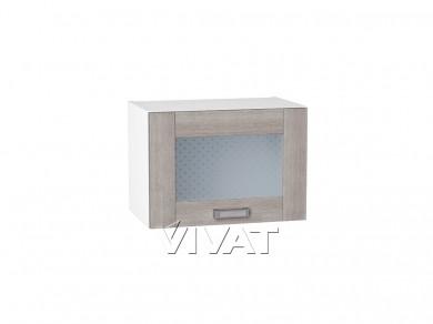 Шкаф верхний горизонтальный со стеклом Лофт 500 Cappuccino Veralinga / Белый