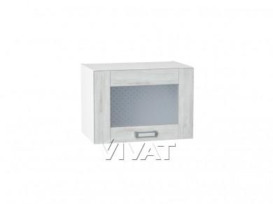 Шкаф верхний горизонтальный со стеклом Лофт 500 Nordic Oak / Белый