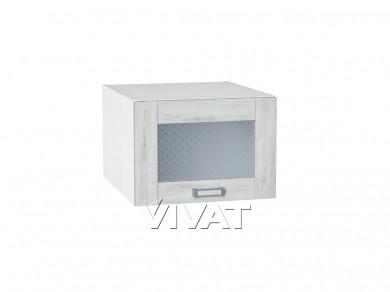 Шкаф верхний горизонтальный с увеличенной глубиной со стеклом Лофт 510 Nordic Oak / Белый
