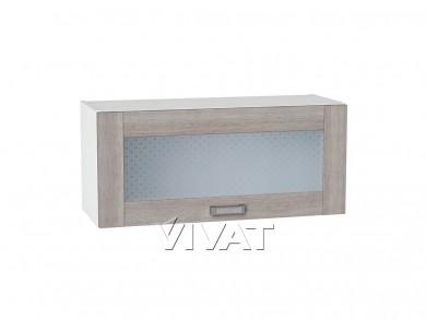 Шкаф верхний горизонтальный со стеклом Лофт 800 Cappuccino Veralinga / Белый