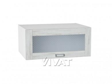 Шкаф верхний горизонтальный с увеличенной глубиной со стеклом Лофт 810 Nordic Oak / Белый