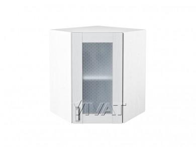 Шкаф верхний угловой со стеклом Лофт 590/Б Snow Veralinga